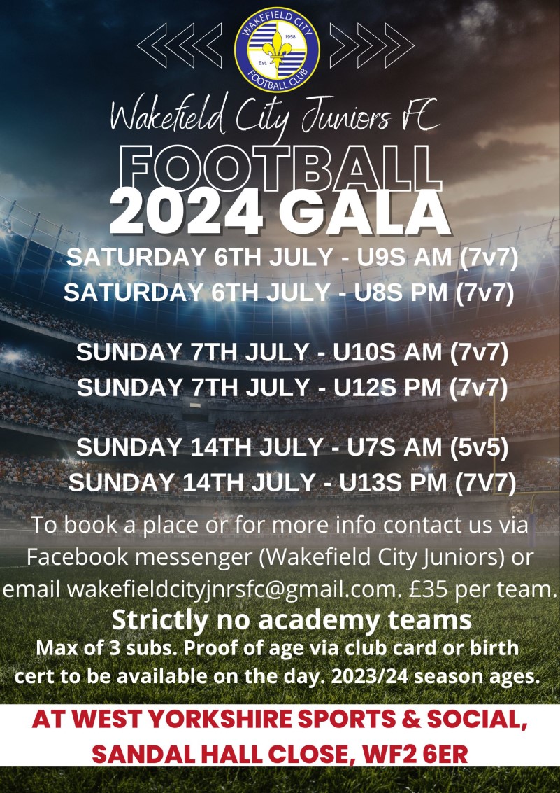 to the official website of Wakefield City Junior FC Wakefield, West Yorkshire